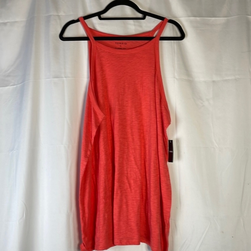 Torrid Sz 3(22/24) Cotton Coral High Neck Tank Top